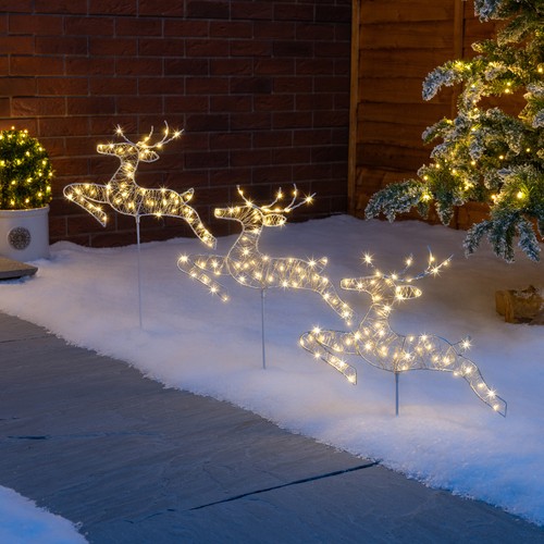 Reindeer christmas path lights - christmas,
