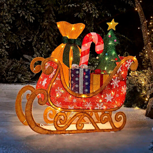 Pre lit christmas sleigh - pre,