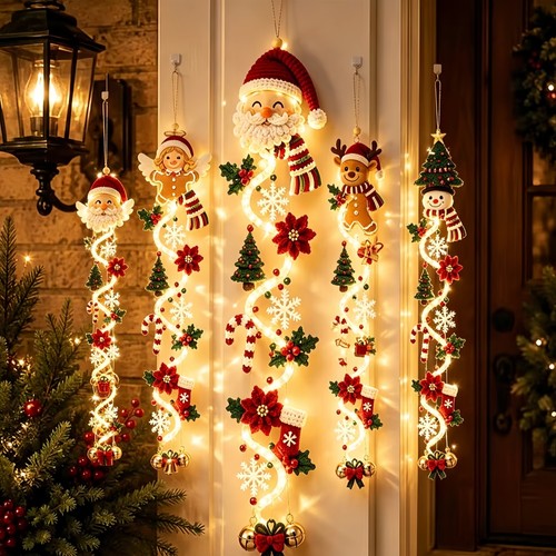 Glowing christmas door hanger - christmas,