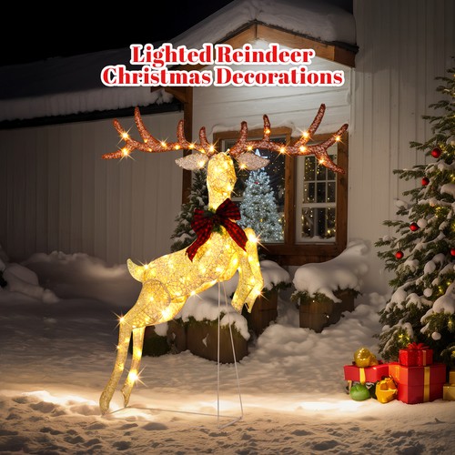 5ft lighted jumping reindeer - jumping,