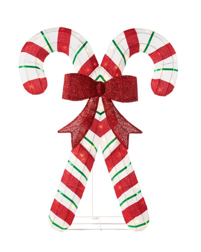 100cm pre lit candy - pre-lit, cane