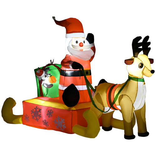 4ft inflatable santa sleigh - 4ft,