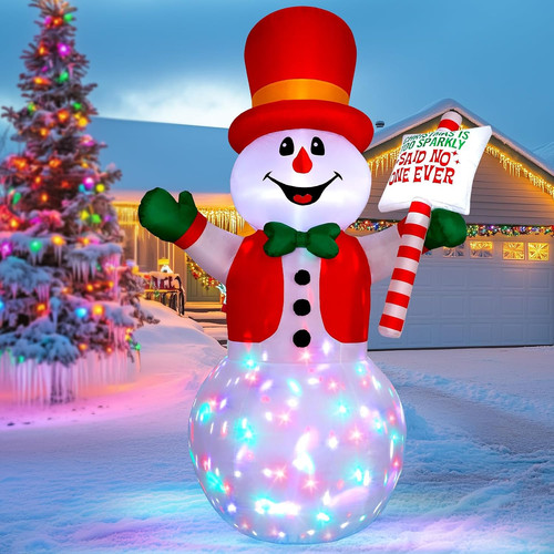244cm 8ft inflatable snowman - 244cm/8ft,