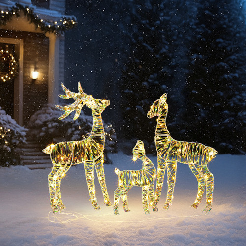 3pcs lighted iridescent - lighted,