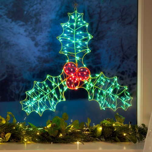 Holly rope light christmas - light,