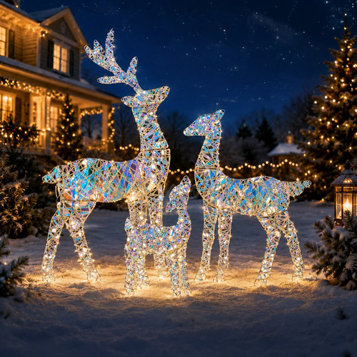 Christmas led reindeer family - led,