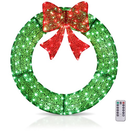 90cm pre lit christmas wreath - christmas,