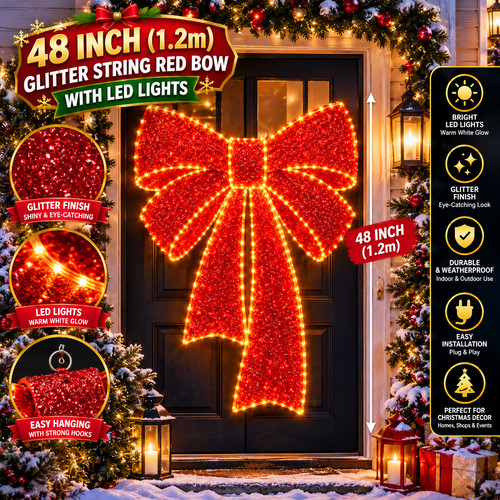 Glitter mesh led bow - glitter, 188