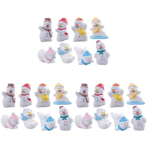 24pcs resin snowman decor - resin,