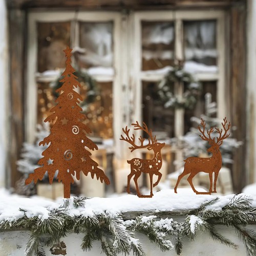 Christmas garden stakes - 3x,