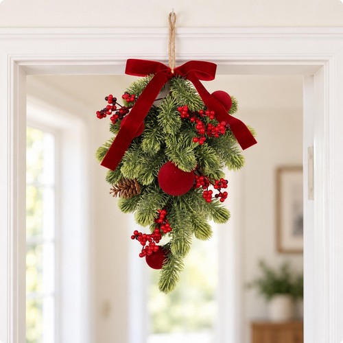 Unlit hanging christmas tree - unlit,
