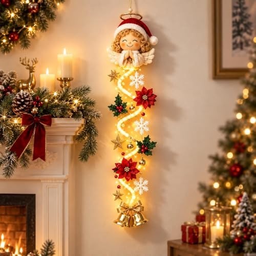 Glowing christmas door hanger - glowing,
