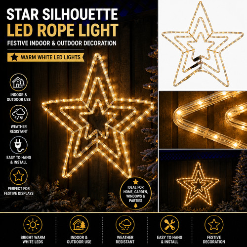 Star silhouette led - star,
