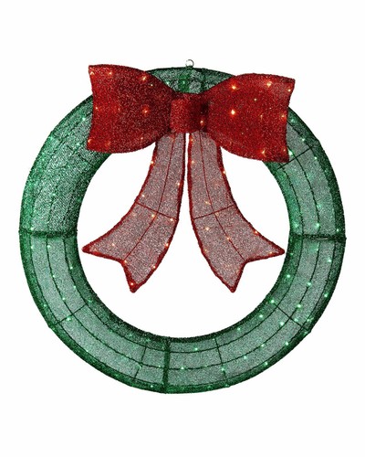 85cm pre lit - 3d, wreath