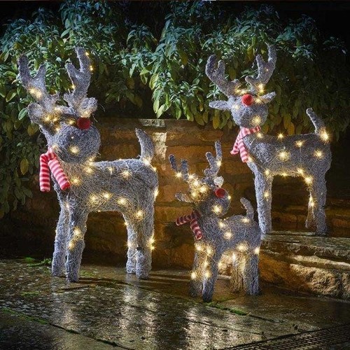 Sparkly rattan reindeer - sparkly,