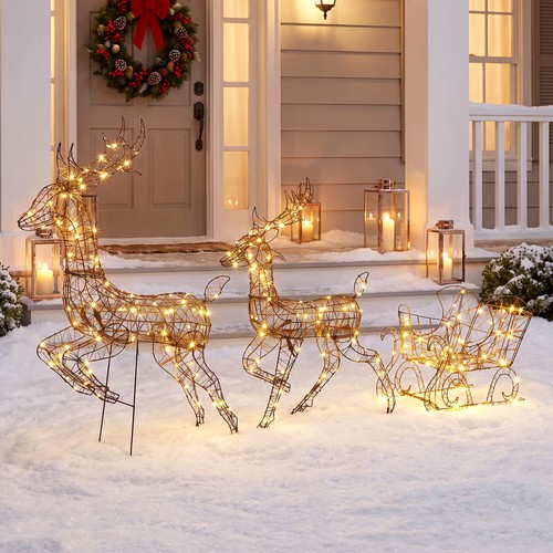 Piece lighted reindeer and - reindeer,