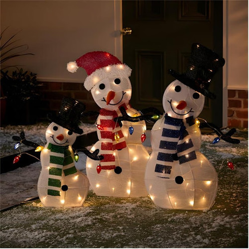 Outdoor snowman family - snowman,
