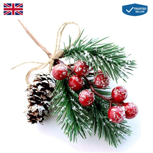 Pack red holly berry stems - berry,