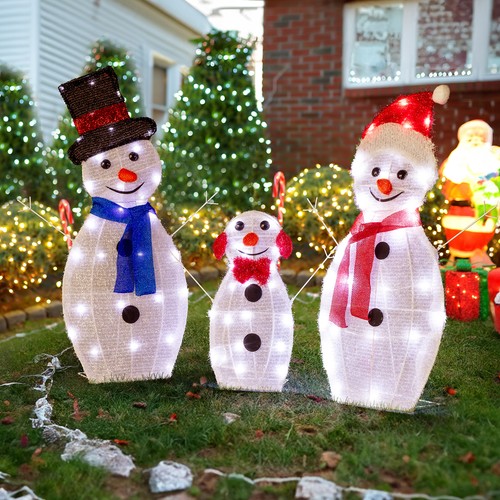 3pcs snowman family - snowman, outdoor