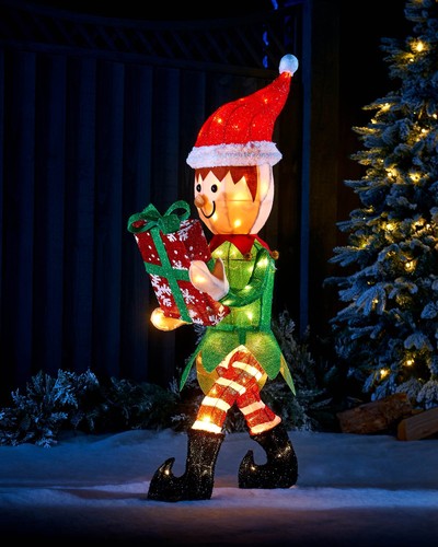 Pre lit elf silhouette - pre-lit,
