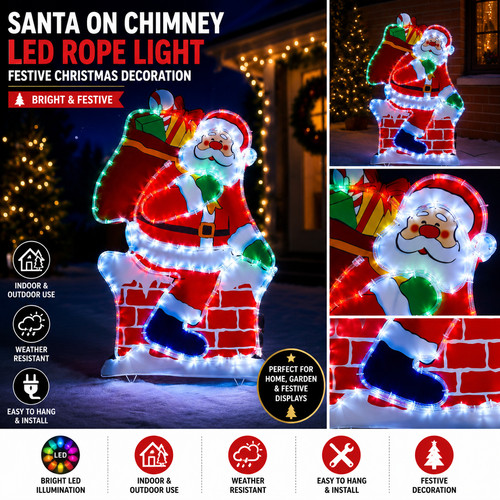 Santa claus chimney led - claus,