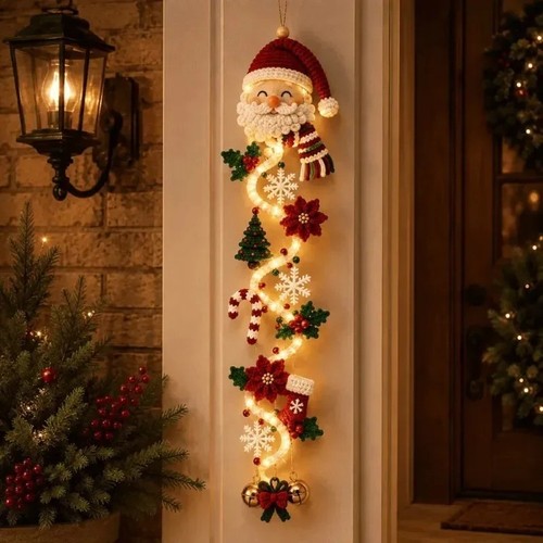 Glowing christmas door hanger - christmas,