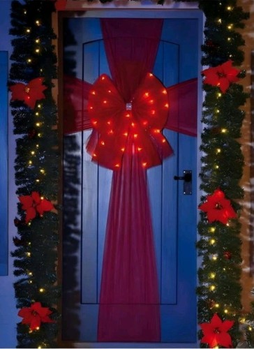 Led door bow red - bow,
